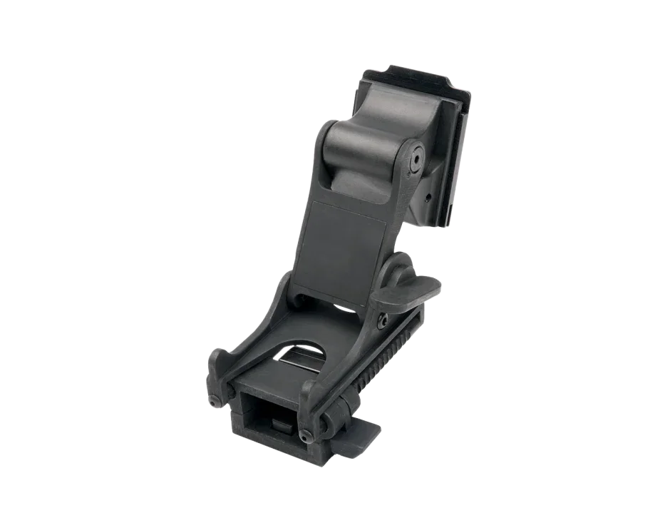 Black PVS Rhino mount for night vision devices on white background