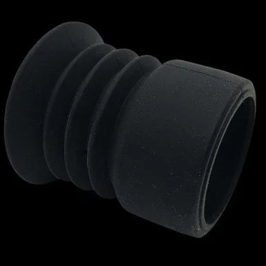 Black rubber eyecup for night vision or thermal optic device on black background