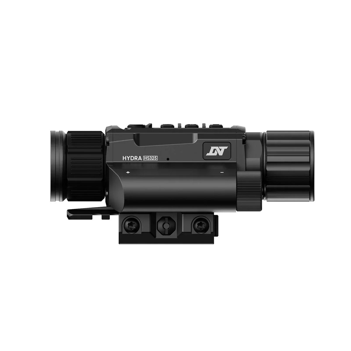 Hydra HS325 night vision optic with mounting rail on white background