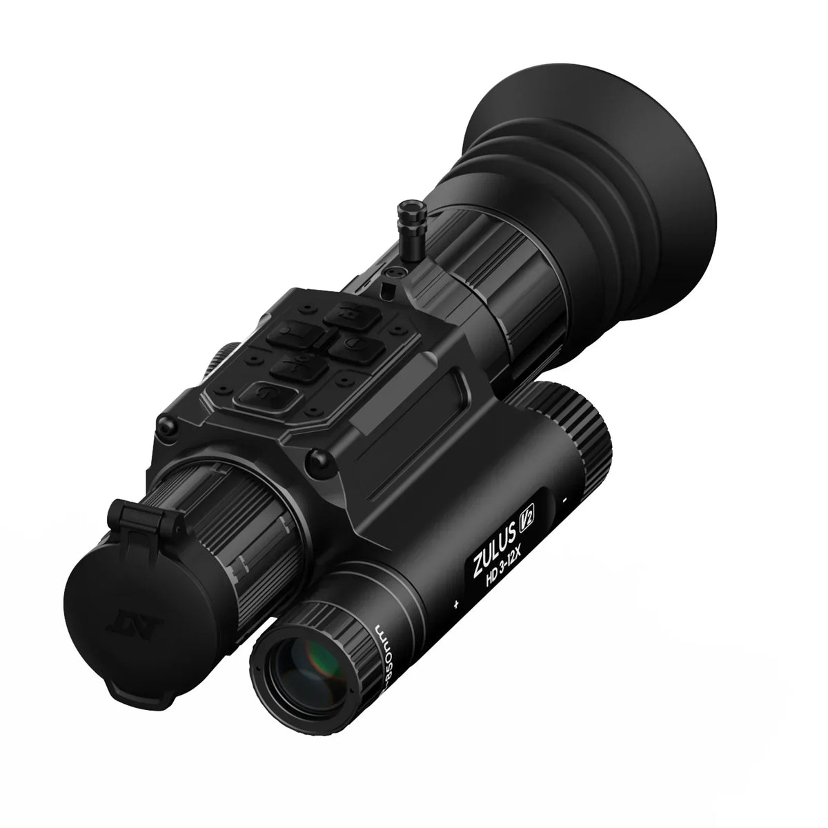 ZULUS HD 3-12X digital night vision scope in black on a white background