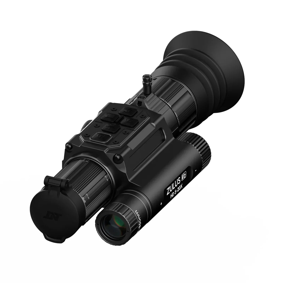 Zulus HD 5-20X night vision scope with black matte finish on a white background