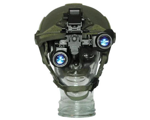 ATN PS31-3W BNVD Gen 3 white phosphor night vision binocular on helmet for tactical use