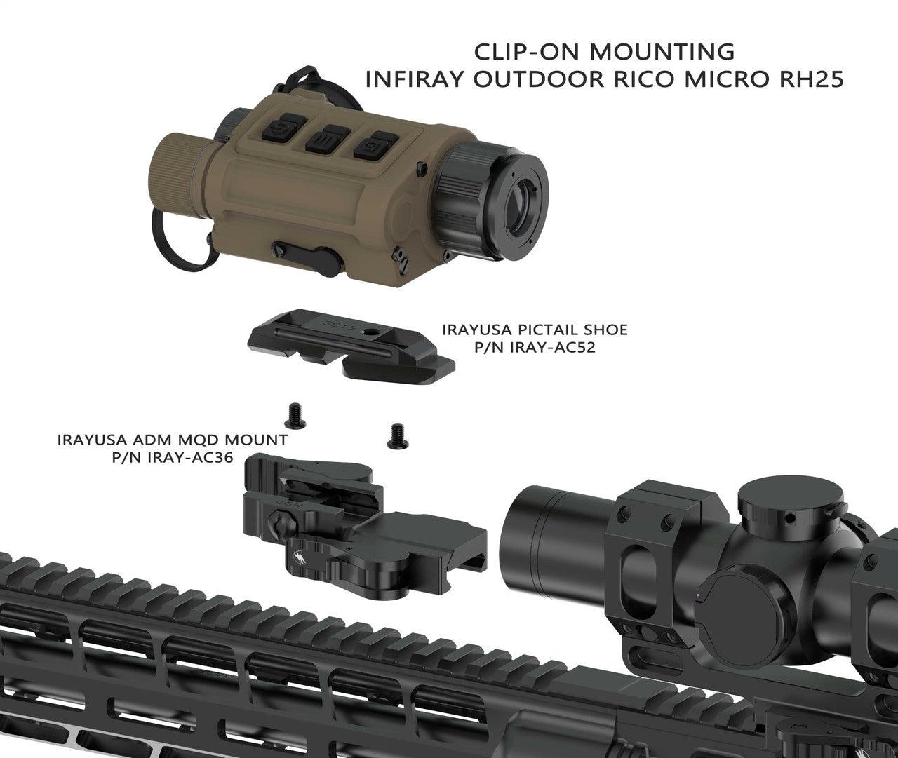 iRayUSA RICO MICRO PICTAIL Helmet/Weapon Shoe AC52 - NVU