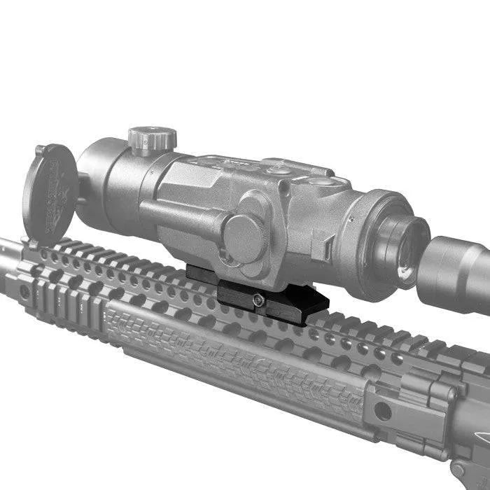 Bering Optics thermal clip-on QRQD scope mount attached to rifle rail