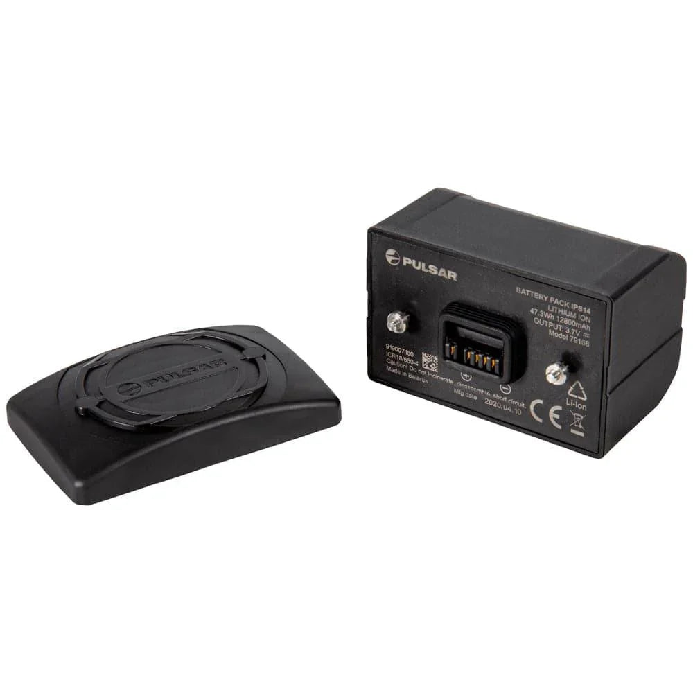 Pulsar IPS 14 rechargeable Li-ion battery pack for night vision devices on white background