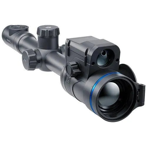 Core thermal optics night vision scope with lens and adjustment dials on white background