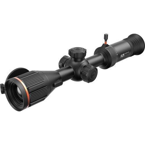 RIX Optics black night vision riflescope with adjustment knobs and orange ring accents