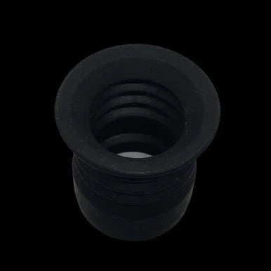 Black rubber eyecup accessory for night vision or thermal optics against black background