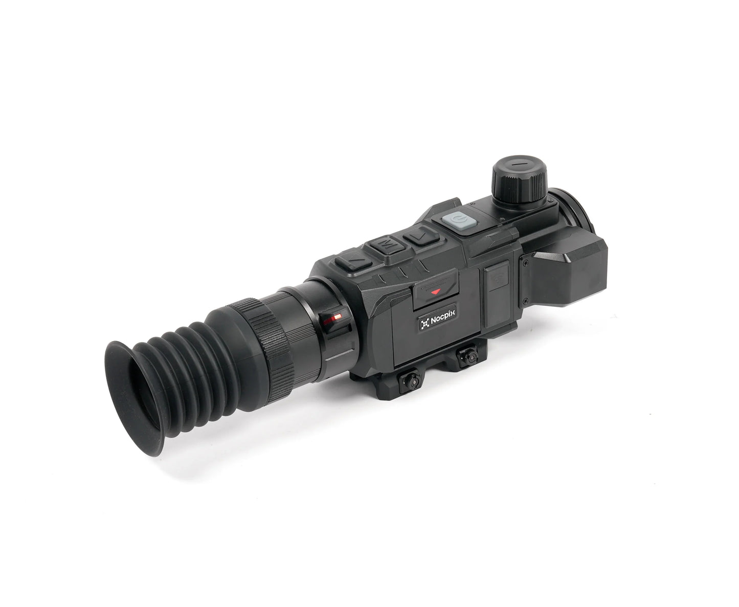 Nocpix thermal night vision scope with adjustable lens and control buttons for low-light hunting or surveillance