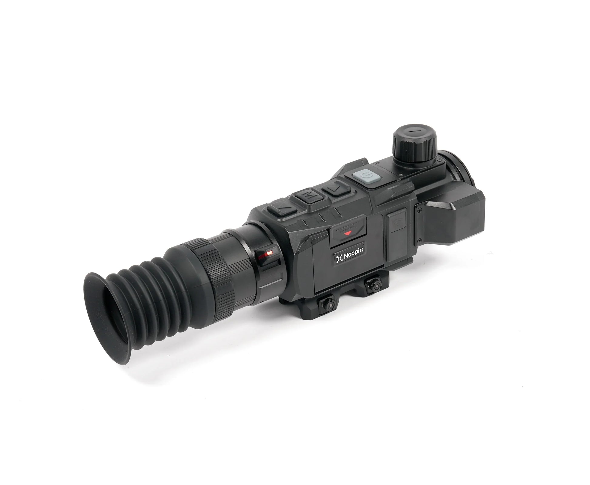 Nocpix thermal night vision scope with adjustable lens and control buttons for low-light hunting or surveillance