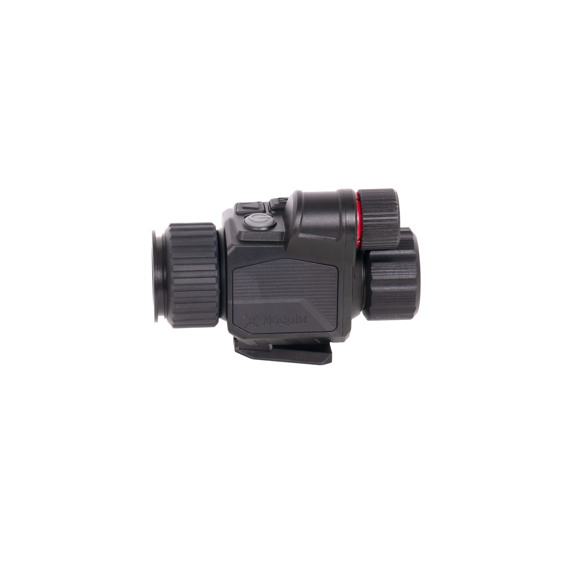 Black NOCDVX night vision optic device on a white background