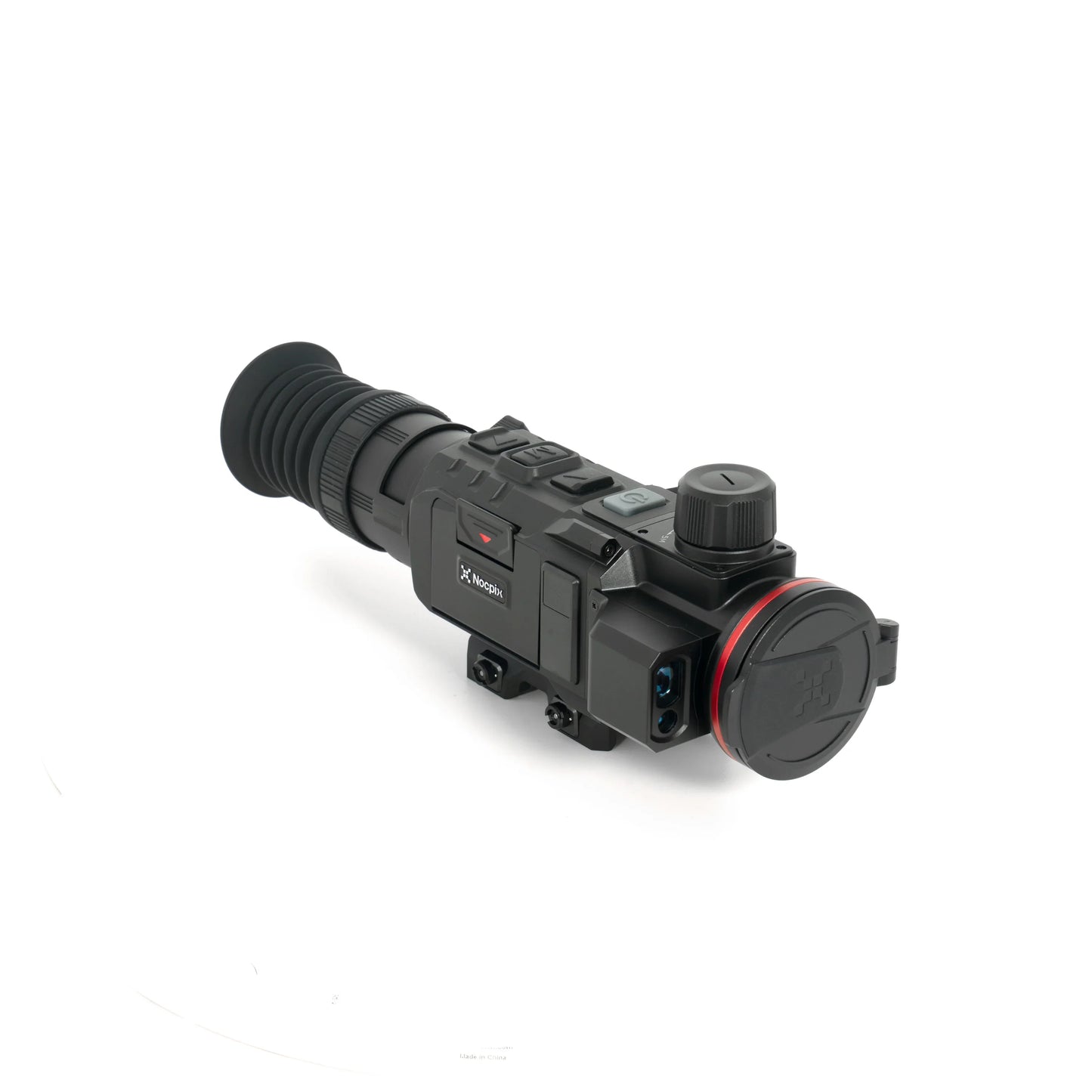 Nocpix thermal night vision scope with red accent and control buttons