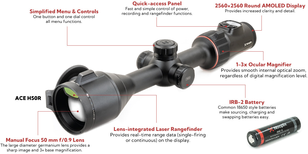 Nocpix ACE Optical Zoom Optimized Thermal Scope 640 H50R