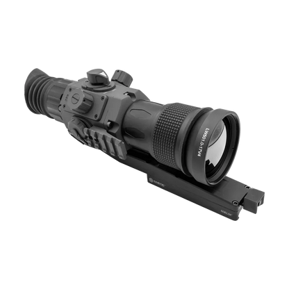 50mm thermal rifle scope with tactical rail mount and adjustment knobs