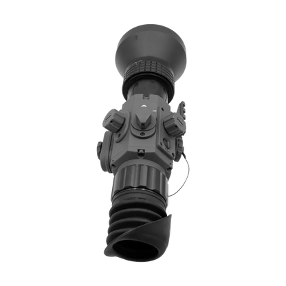 75mm thermal scope with adjustable dials, rubber eyepiece, and precision optics