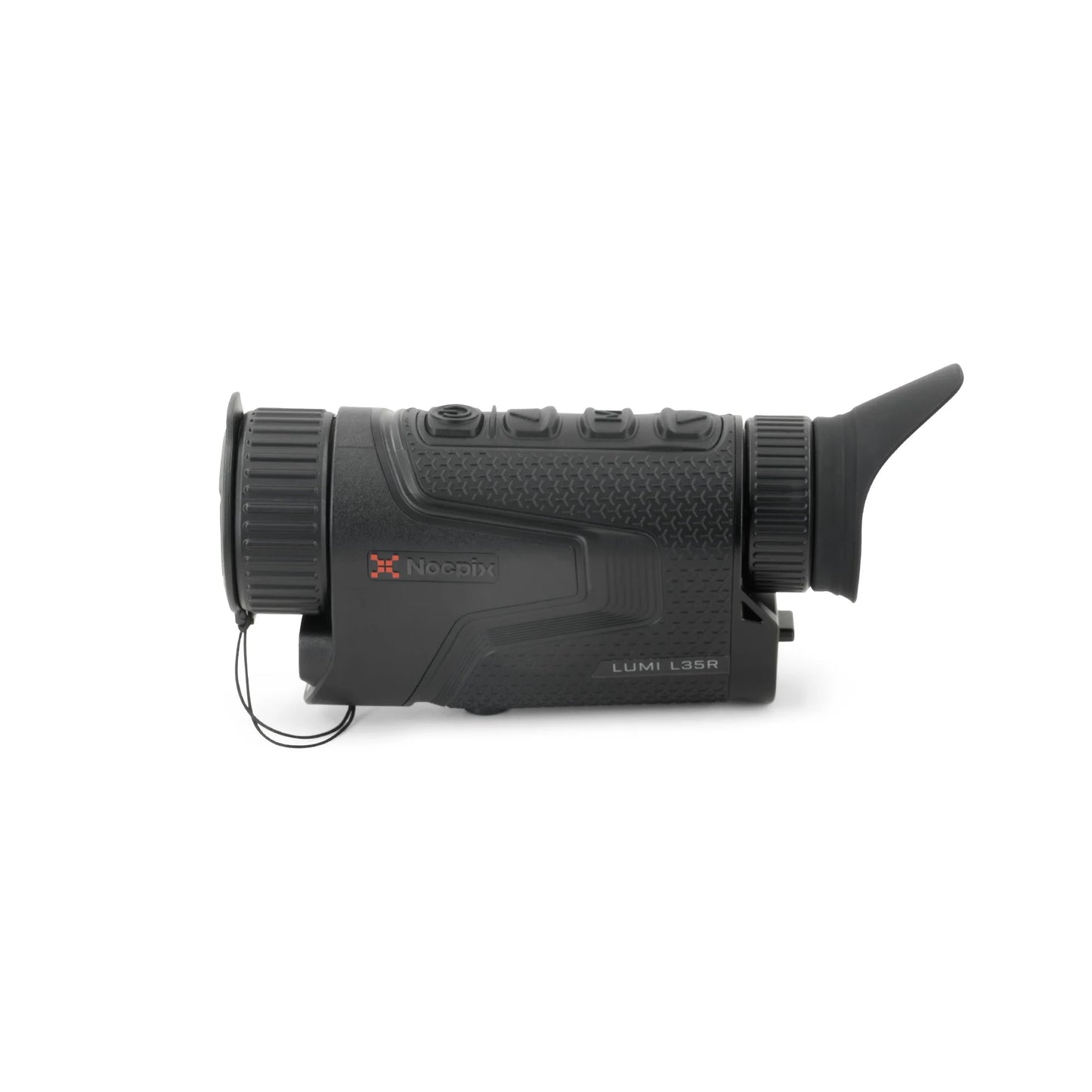 Nocdipx LUMI L35R thermal night vision monocular with textured black body on white background