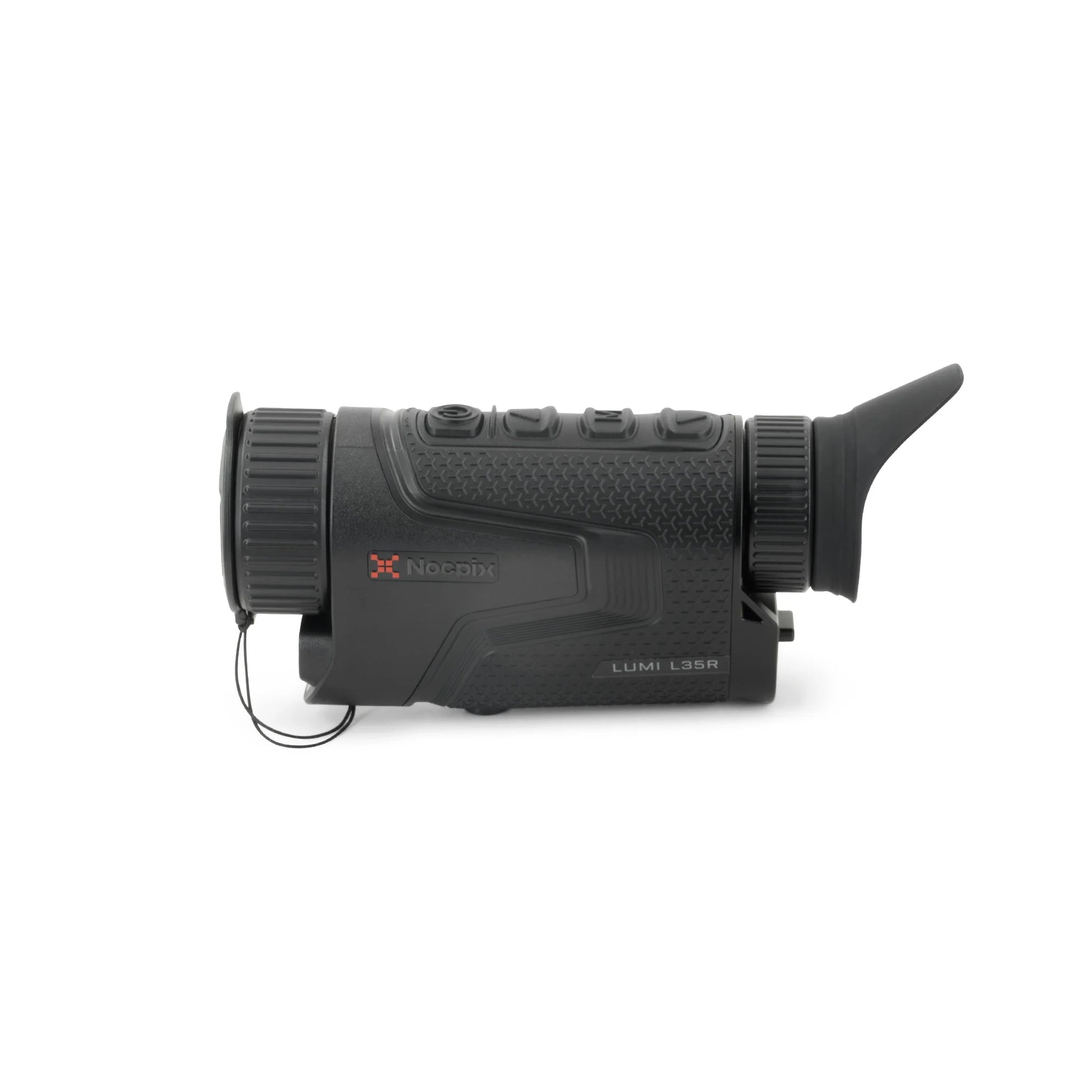 Nocdipx LUMI L35R thermal night vision monocular with textured black body on white background