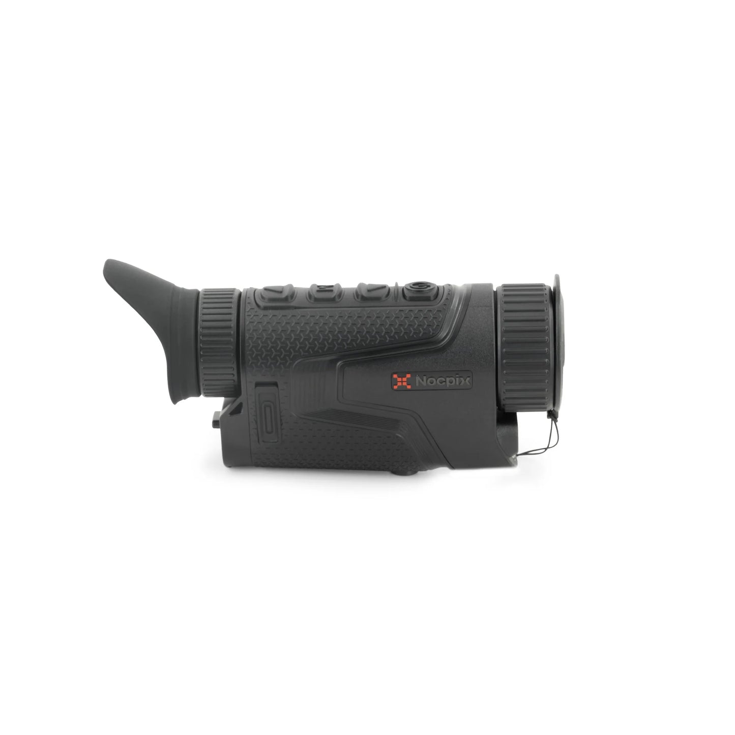 Nocpix thermal night vision monocular with textured grip, shown on white background