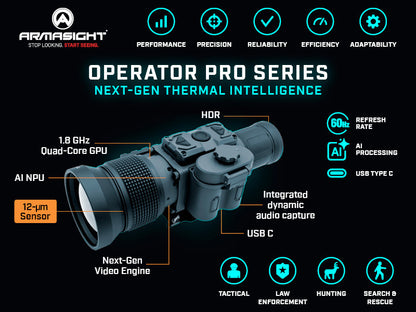 Armasight Operator Pro 640 1-4x50 Thermal Clip-on