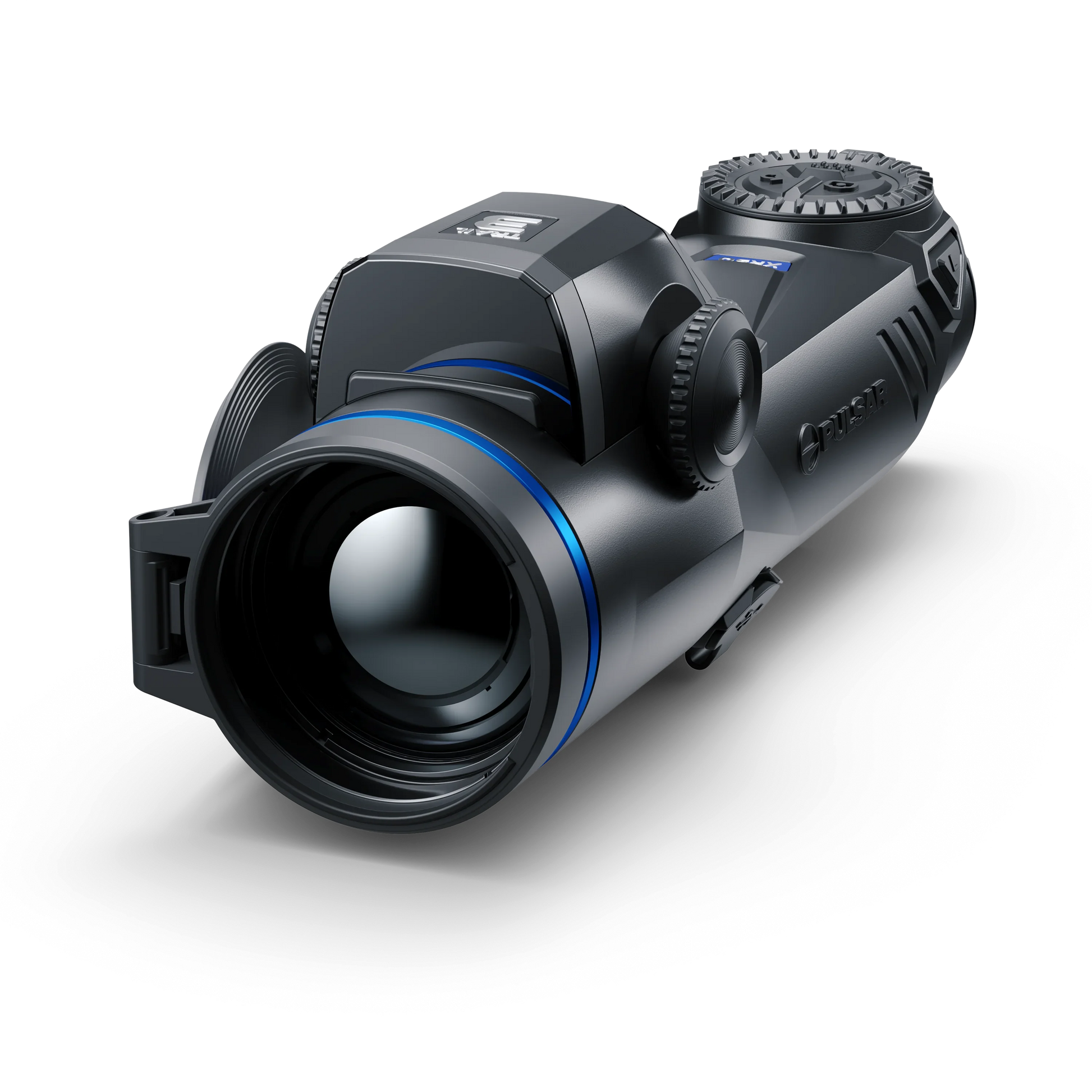 Pulsar digital night vision monocular with blue accents for thermal optics visualization