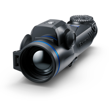 Pulsar digital night vision monocular with blue accents for thermal optics visualization