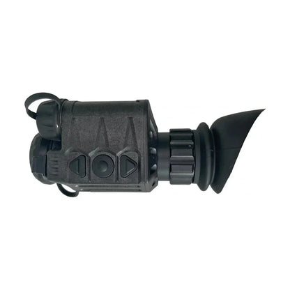 Compact handheld night vision monocular with large eyecup and control buttons