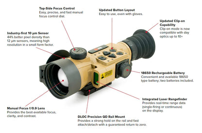 InfiRay Outdoor RICO HYBRID HCH50R 640/10um 50mm 3.5X LRF Thermal Scope/Clip On Scope