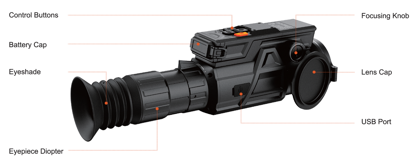 RIX DBH D6 LRF 640x512 12um 60hz 3x Thermal Scope