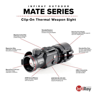InfiRay Outdoor MATE 640 50mm Clip-On Thermal Scope - NVU