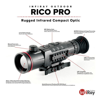 InfiRay Outdoor RICO PRO 640 Variable 25/50mm Thermal Scope 🔥BLEM🔥 - NVU