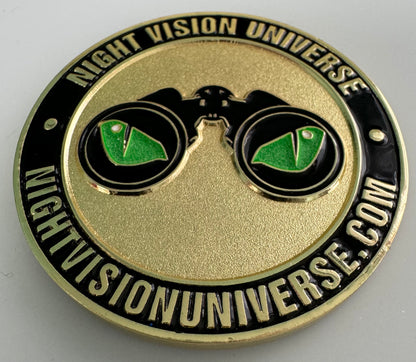 Night Vision Universe - NVU Let Us Be Your Eyes In The Dark Challenge Coin - Night Vision Universe