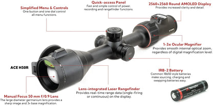 Nocpix ACE LRF H50R Optical Zoom Optimized Thermal Scope 640 - Night Vision Universe