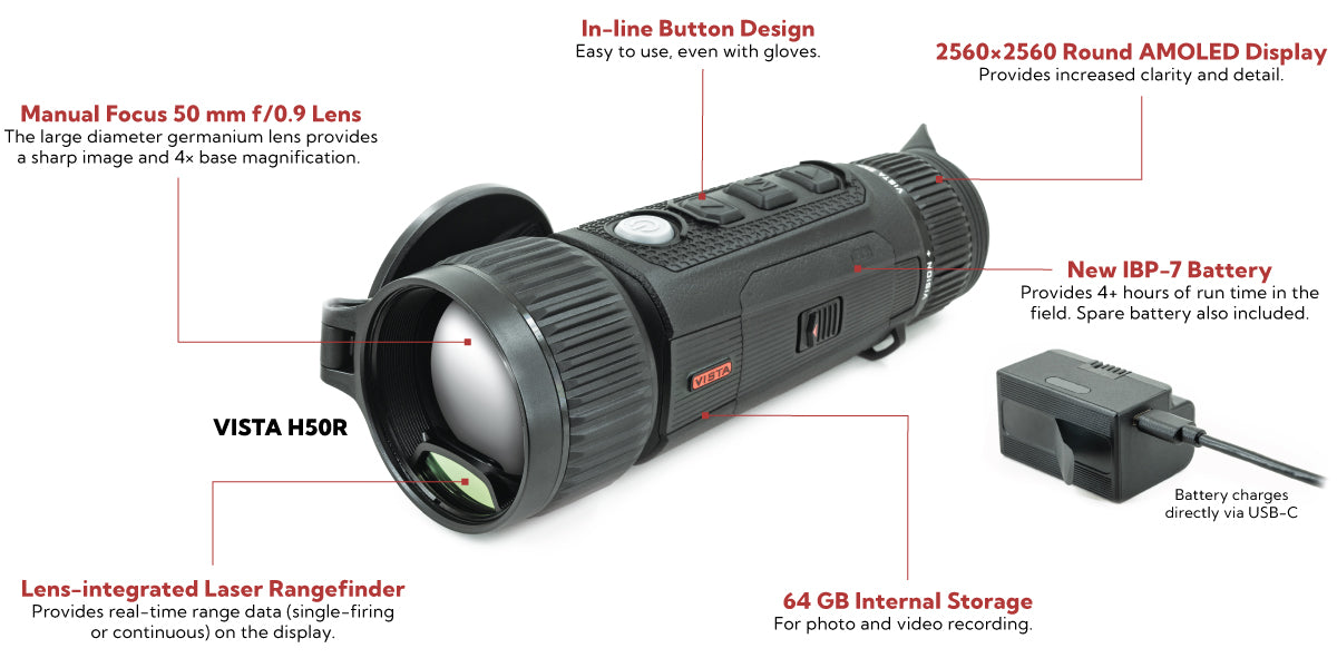 Nocpix VISTA LRF Thermal Monocular H50R 640